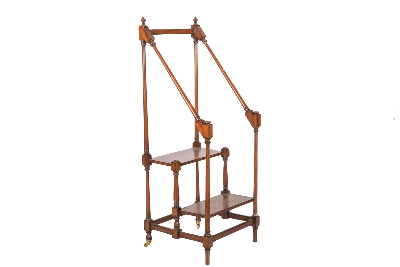 MAHOGANY LIBRARY STEP LADDER (1 of 5)
