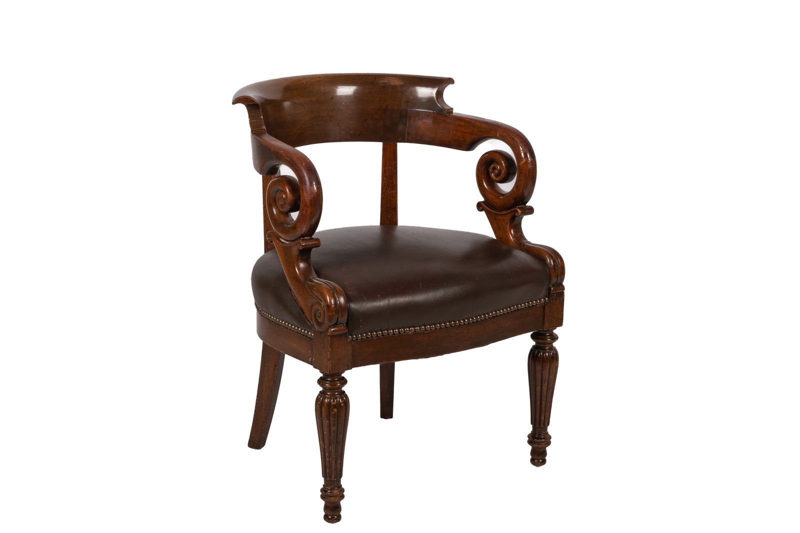 REGENCY MAHOGANY LIBRARY ARMCHAIR (1 of 4)
