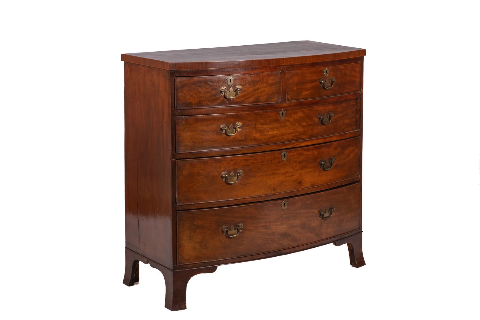 GEORGE III ENGLISH MAHOGANY FIVE DRAWER CHEST (1 of 5)