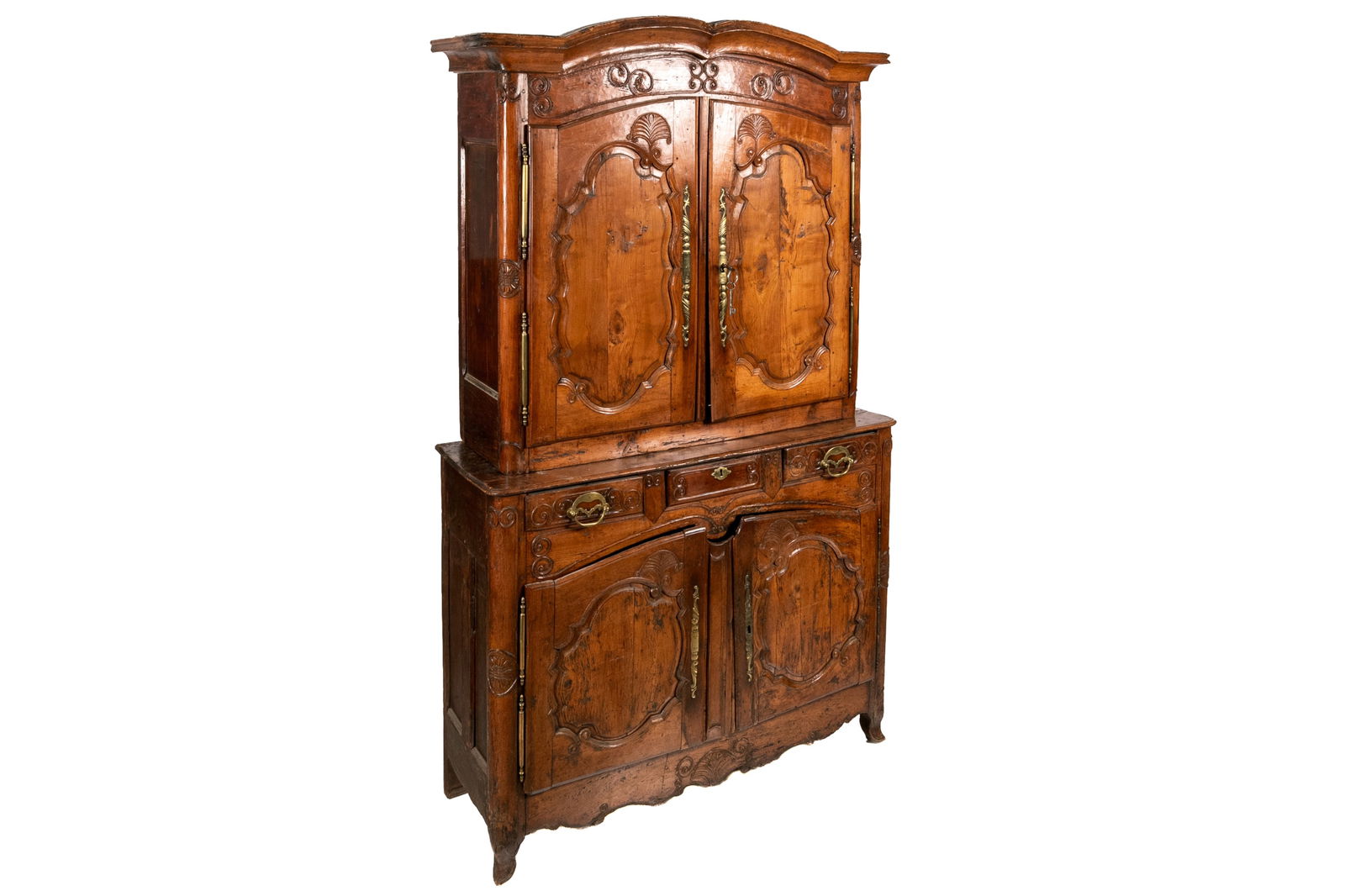 18th C FRENCH COUNTRY FOUR-DOOR WALNUT BUFFET (1 of 4)