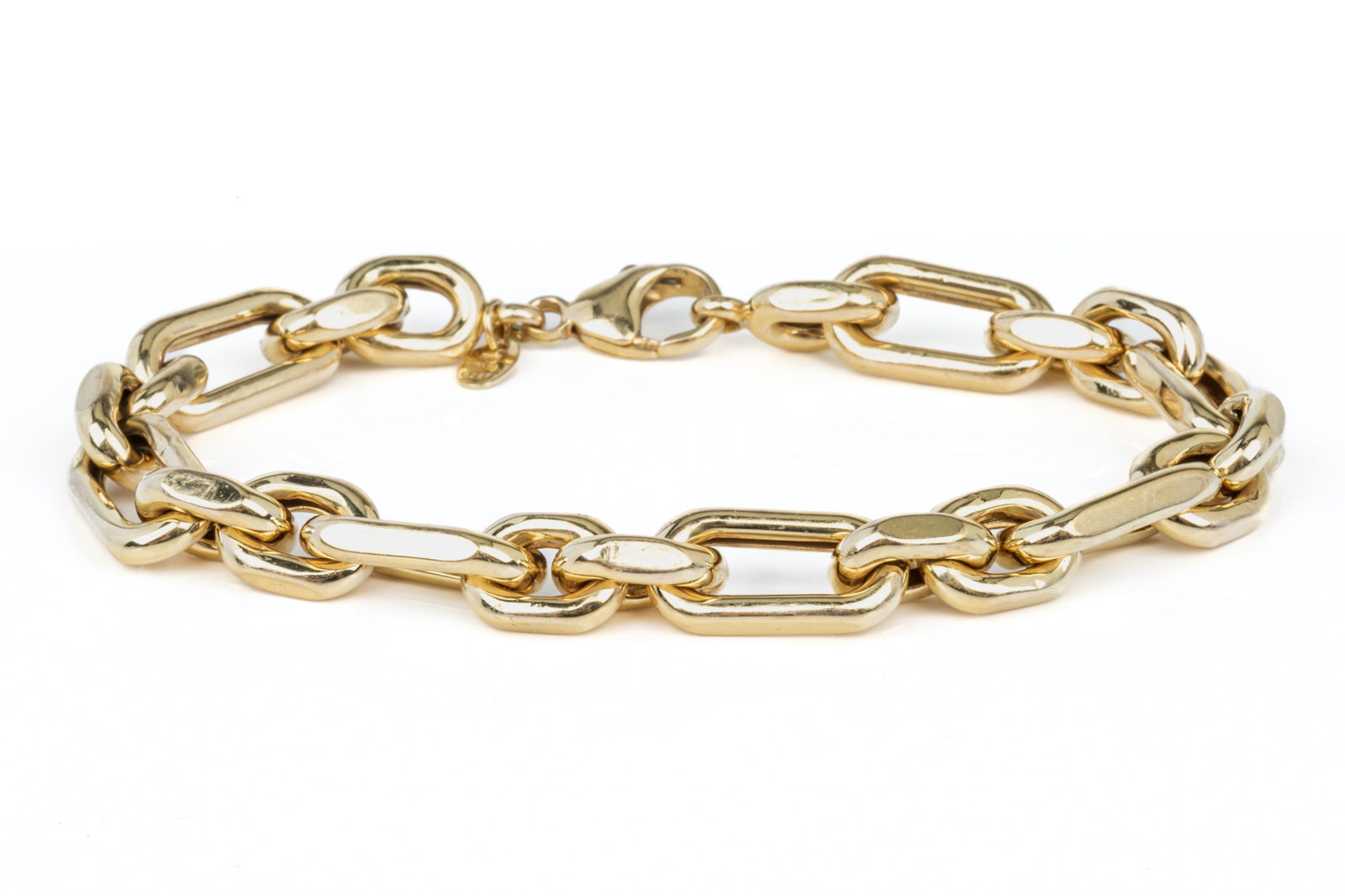 ITALIAN 14K YELLOW GOLD LINK CHAIN BRACELET, 17.4g (1 of 3)