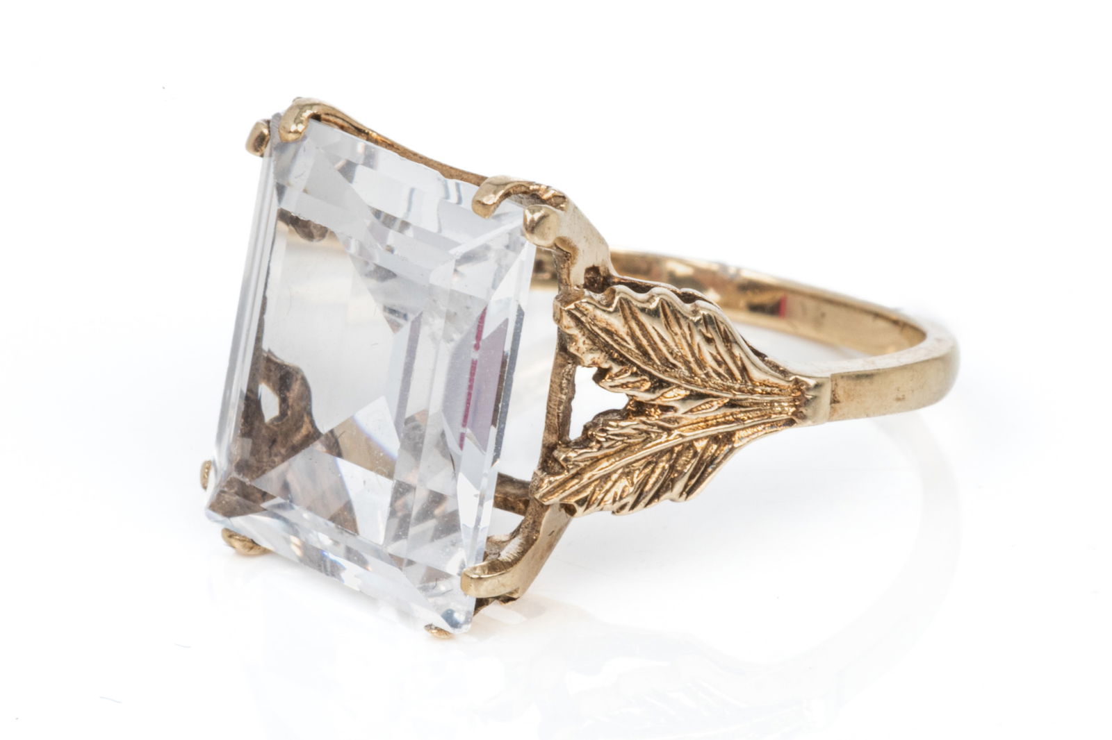 ANTIQUE 10K GOLD GEM-SET COCKTAIL RING, 4.9g (1 of 3)