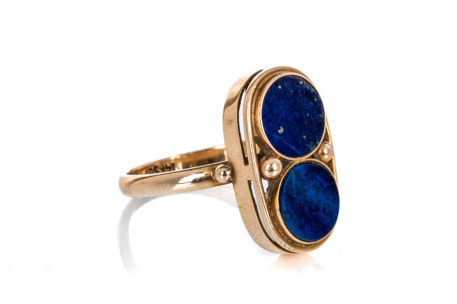 VINTAGE 14K GOLD AND LAPIS LAZULI RING, 3.6g (1 of 3)