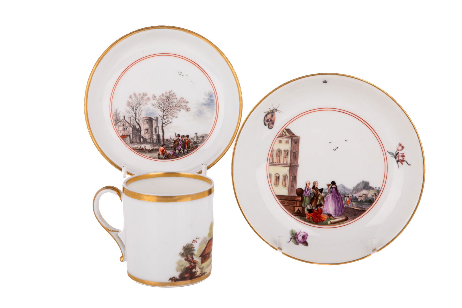GROUP OF THREE MEISSEN PORCELAIN PIECES (1 of 5)