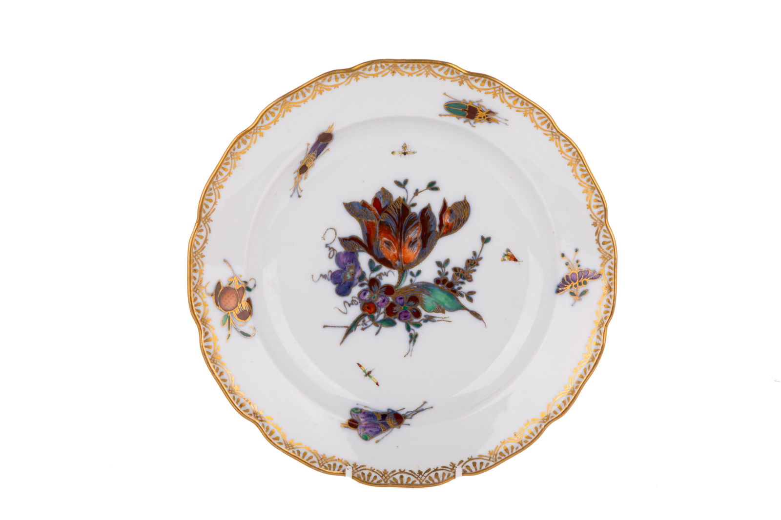 18th C MARCOLINI MEISSEN PORCELAIN PLATE (1 of 4)