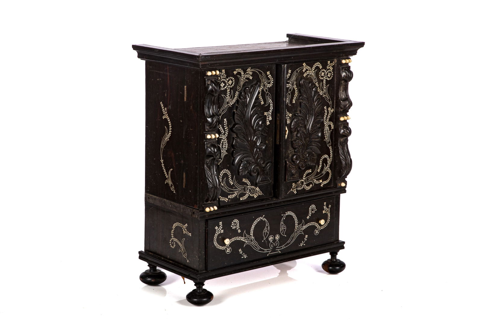 MINIATURE COLONIAL EBONY SPICE CABINET (1 of 5)