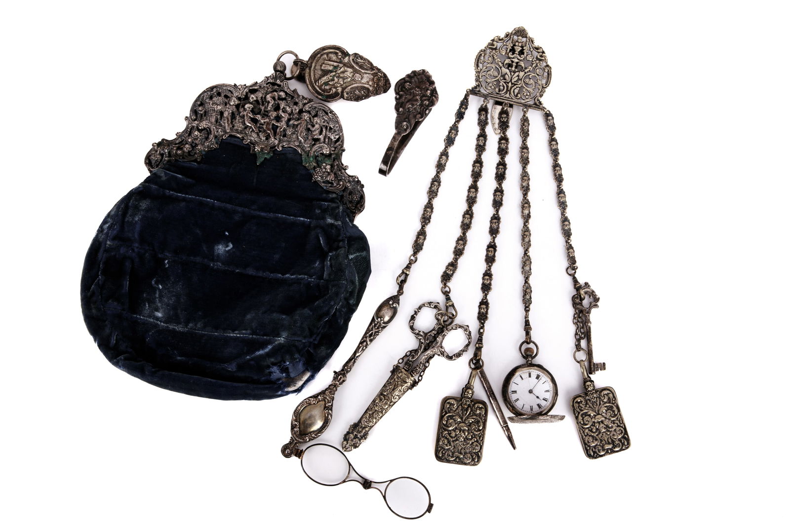 DUTCH SILVER CHATELAINE PURSE (1 of 4)