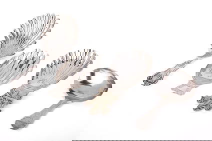 FOUR SILVER TEA CADDY SPOONS, 69g (1 of 5)