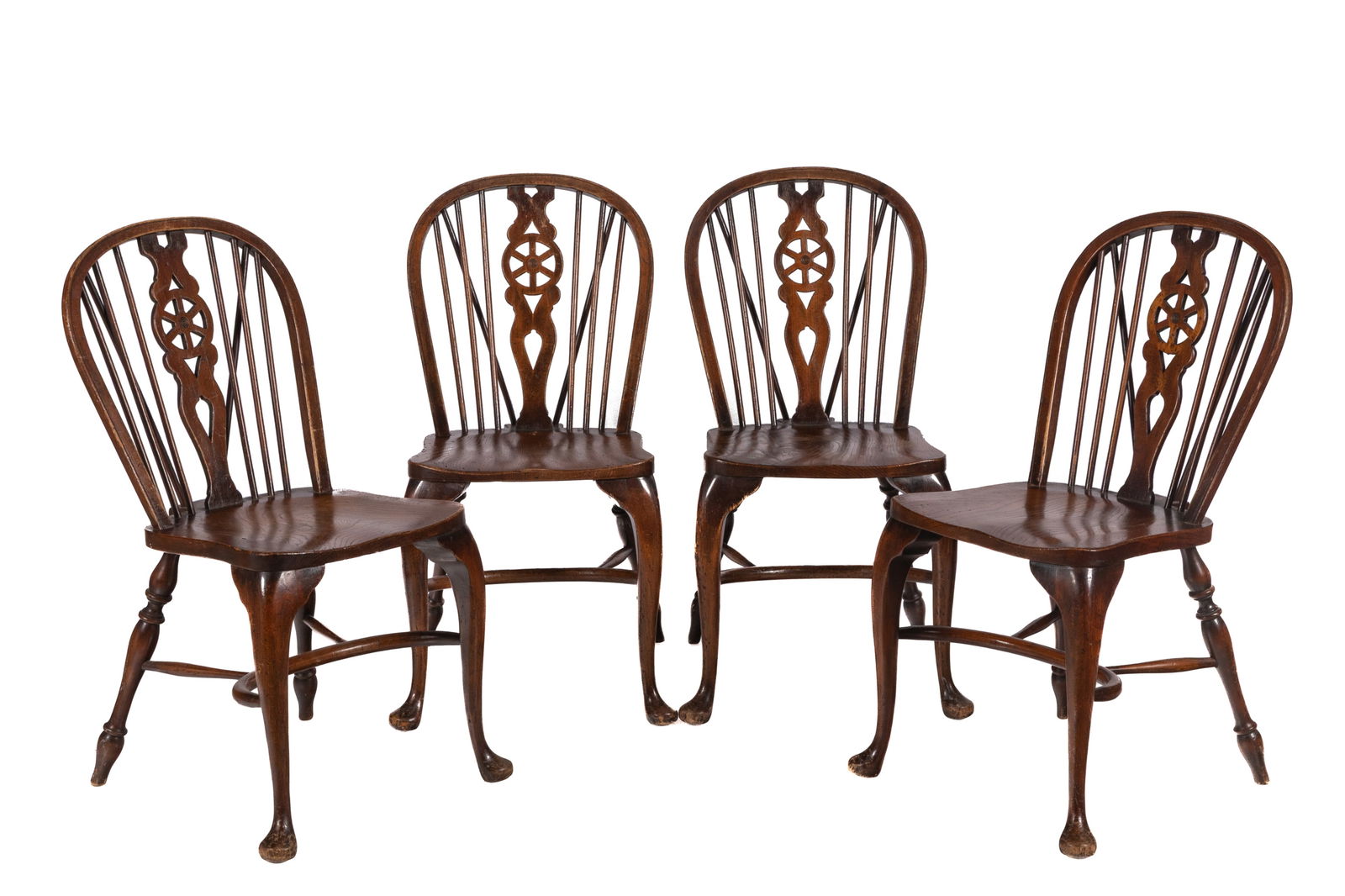 SET OF FOUR WHEEL BACK WINDSOR SIDE CHAIRS (1 of 3)