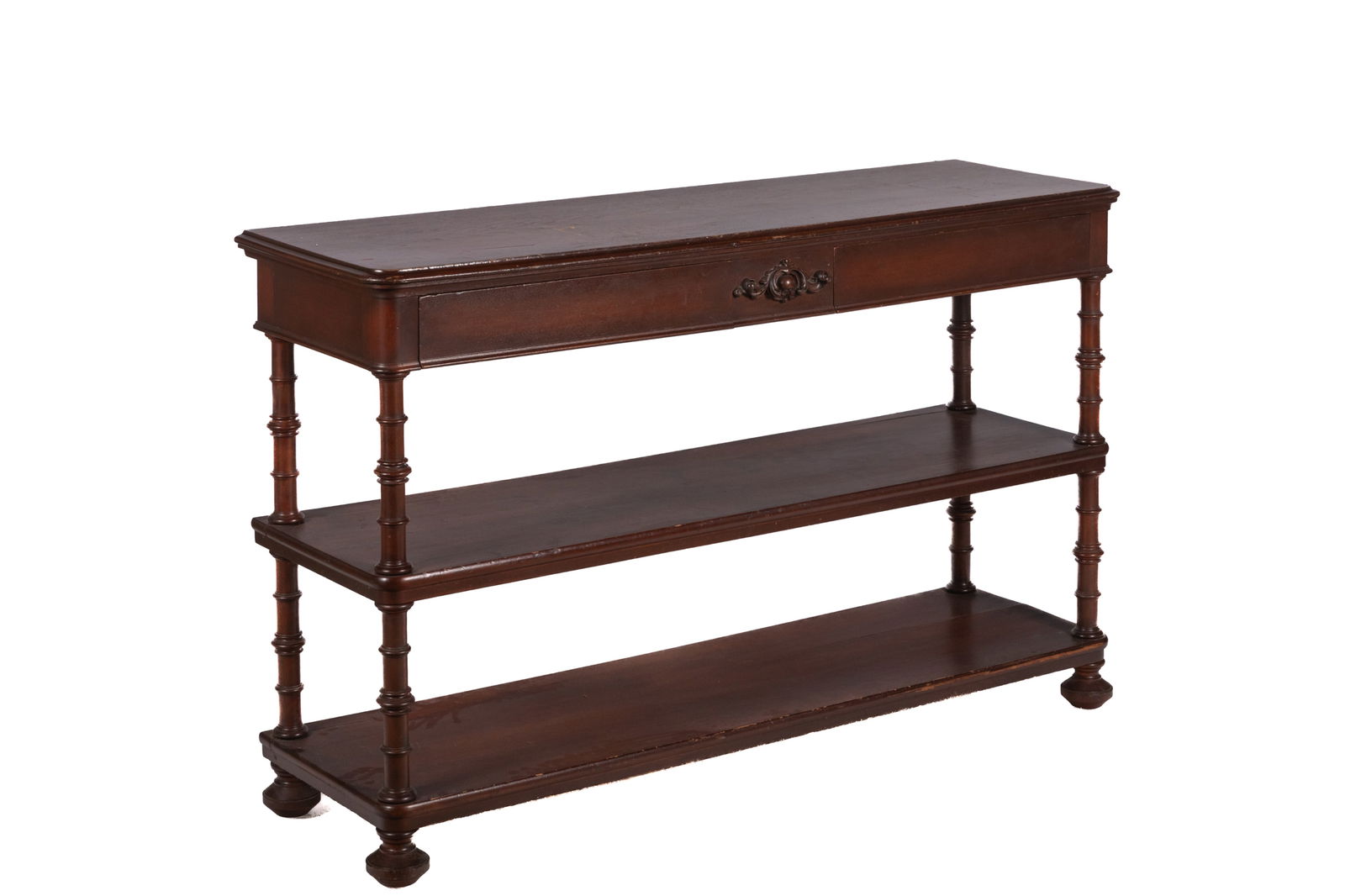 VICTORIAN WALNUT THREE-TIER SERVER (1 of 4)