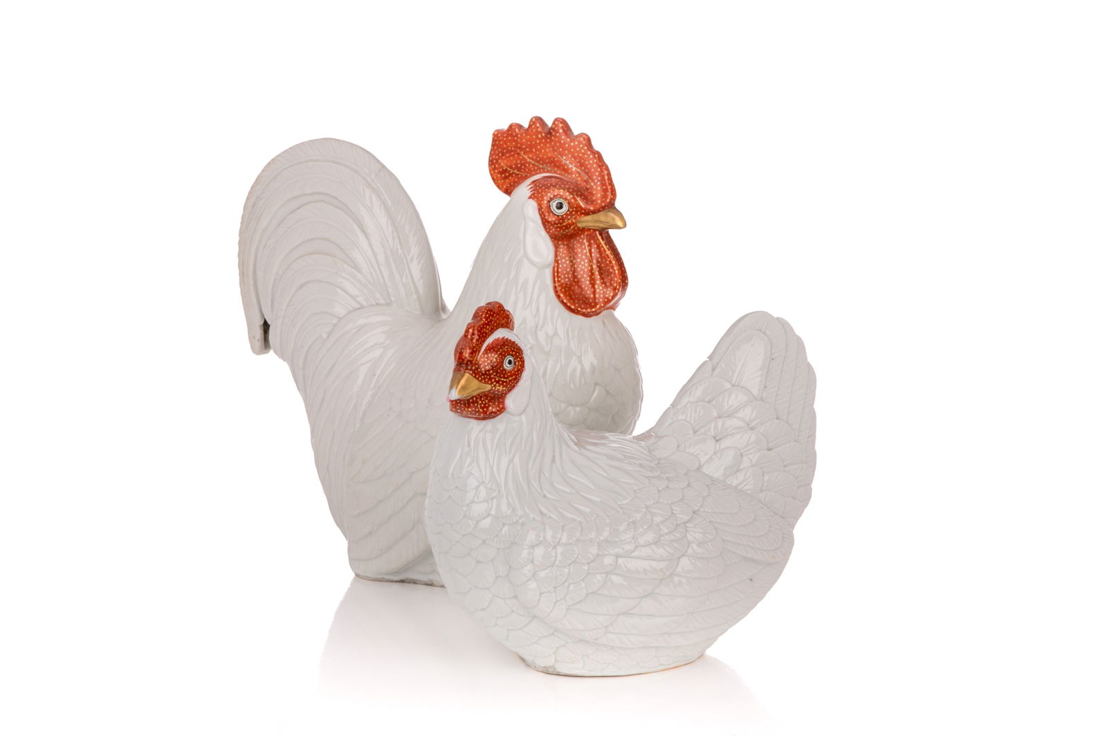 ANTIQUE CHINESE EXPORT PORCELAIN CHICKENS (1 of 5)