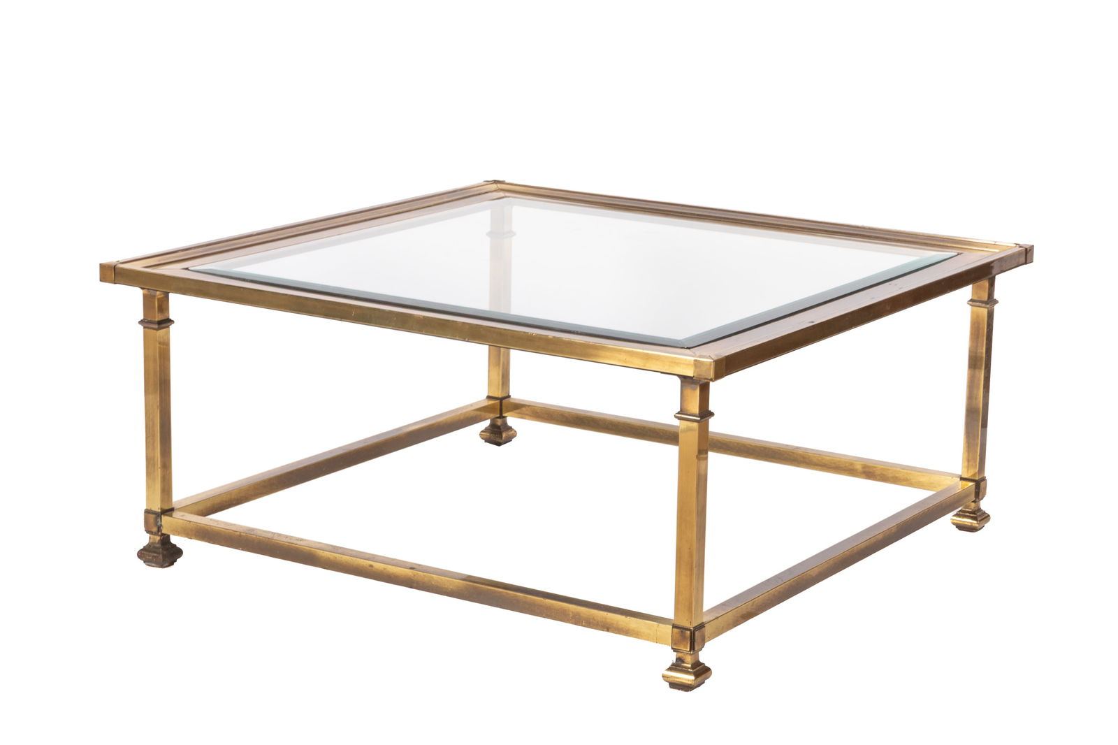 VINTAGE MASTERCRAFT SQUARE BRASS COFFEE TABLE (1 of 2)