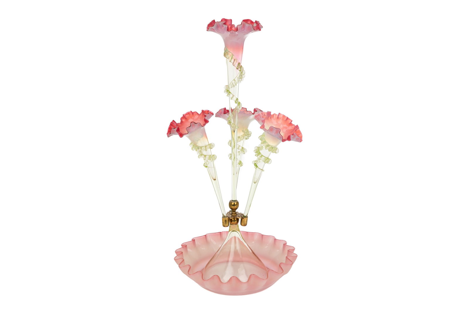 VICTORIAN CRANBERRY GLASS EPERGNE (1 of 3)