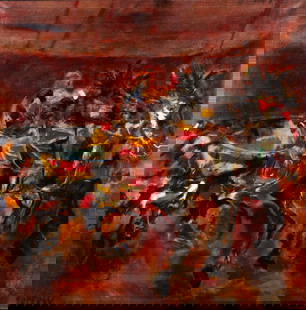 JEAN ALAIN RAFFALLI (Canadian, b. 1944): Untitled Oil on canvas Signed bottom left H. 58 1/2" x W. 58 1/2"