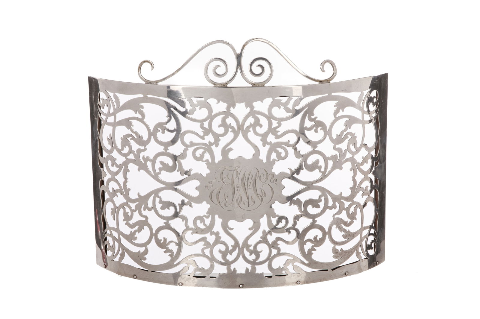 ANTIQUE STERLING SILVER TABLE SCREEN, 377g (1 of 3)