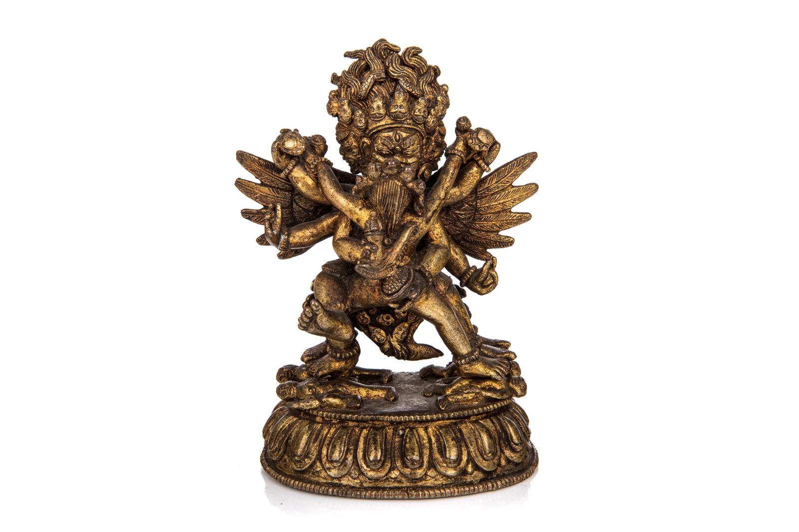 BRONZE BUDDHIST GUARDIAN CHENCHOK HERUKA & CONSORT (1 of 7)