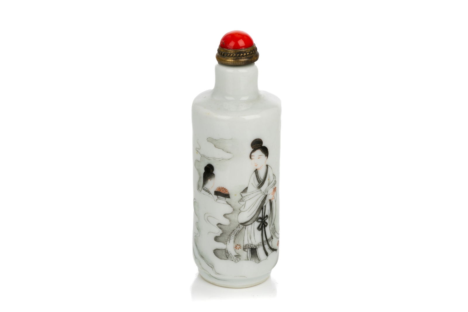 PORCELAIN SNUFF BOTTLE WITH FIGURES (1 of 5)