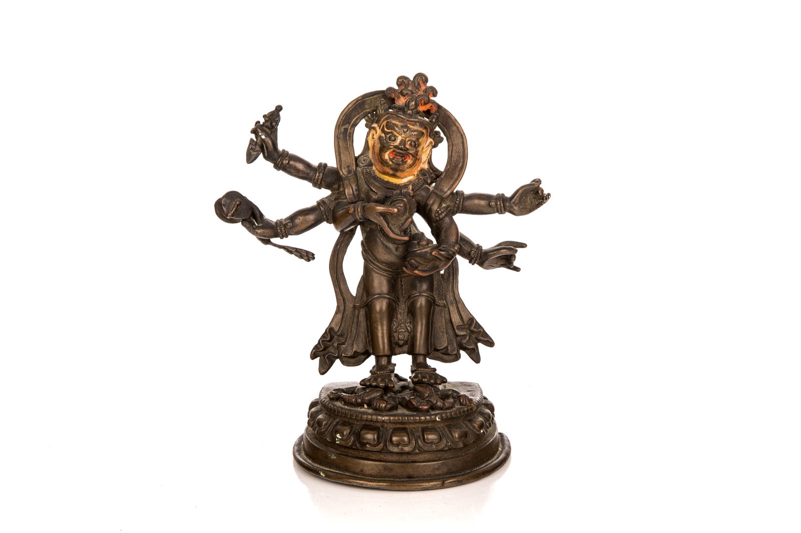 BRONZE BUDDHIST GUARDIAN SHABHUJA MAHAKALA (1 of 6)