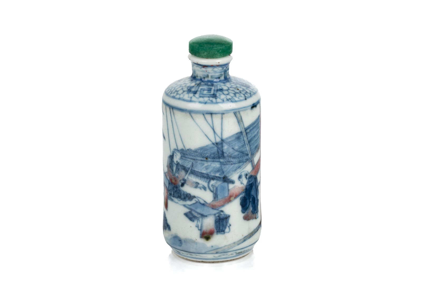 BLUE & WHITE PORCELAIN SNUFF BOTTLE (1 of 4)