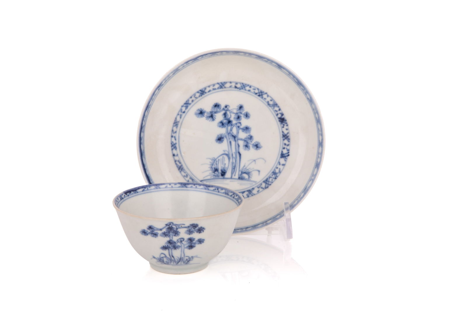 BLUE AND WHITE NANKING CARGO BOWL AND SAUCER (1 of 4)