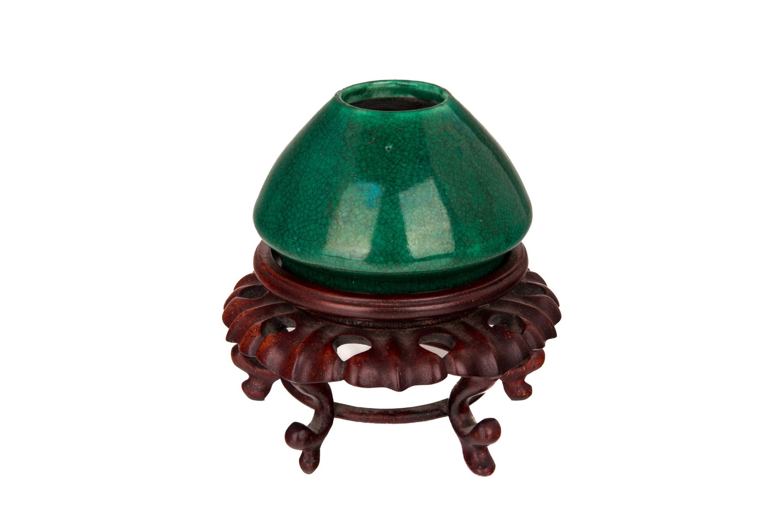 SMALL MONOCHROME APPLE GREEN-GLAZED WATER POT (1 of 4)