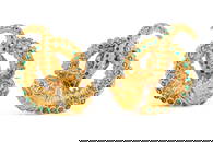 PAIR OF LALAOUNIS 18K GOLD GEM-SET EARRINGS, 29.7g