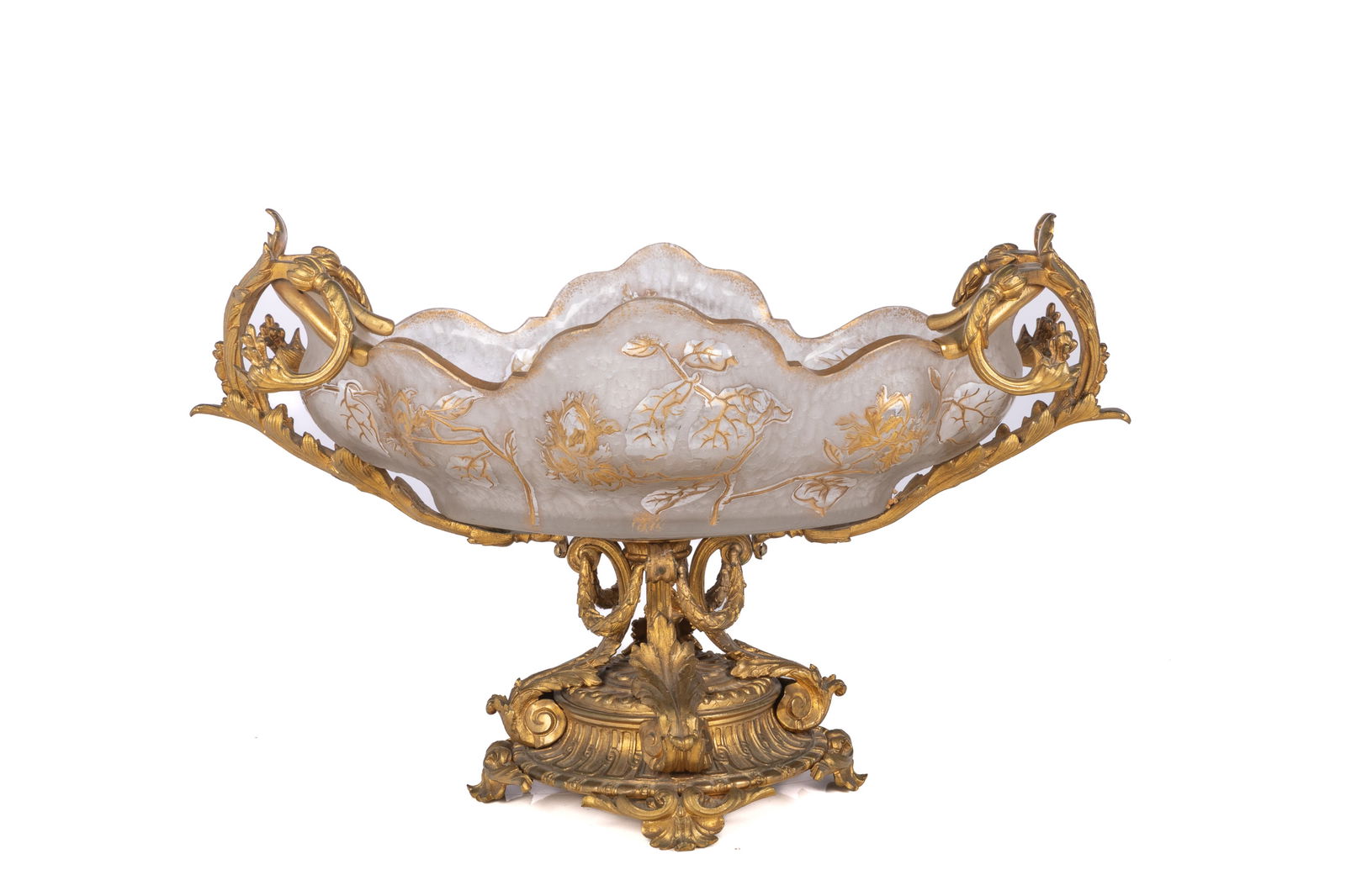 FRENCH ORMOLU MOUNTED CAMEO GLASS BOWL (1 of 4)