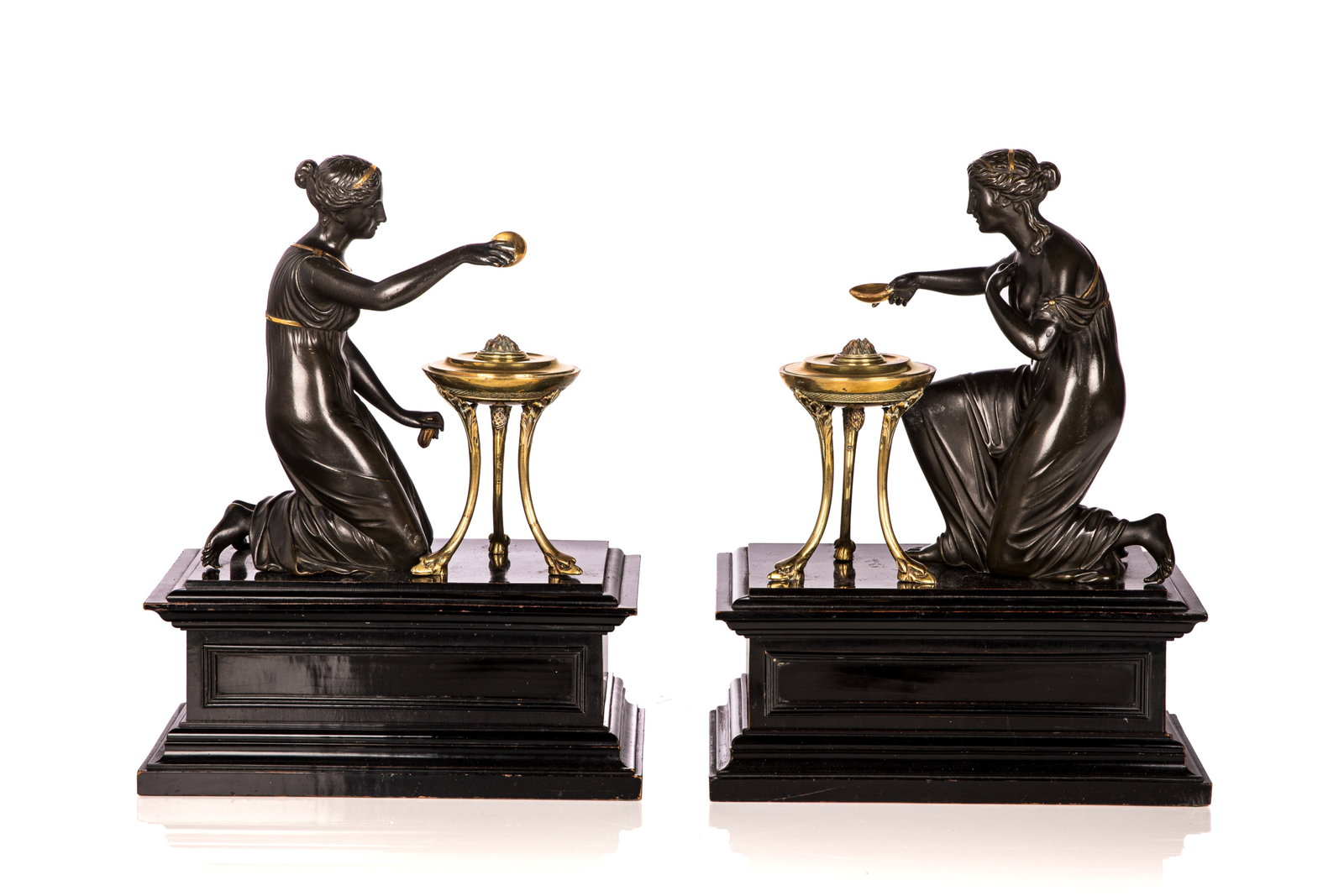 PAIR OF FRENCH BRONZE FIGURAL GARNITURE (1 of 4)