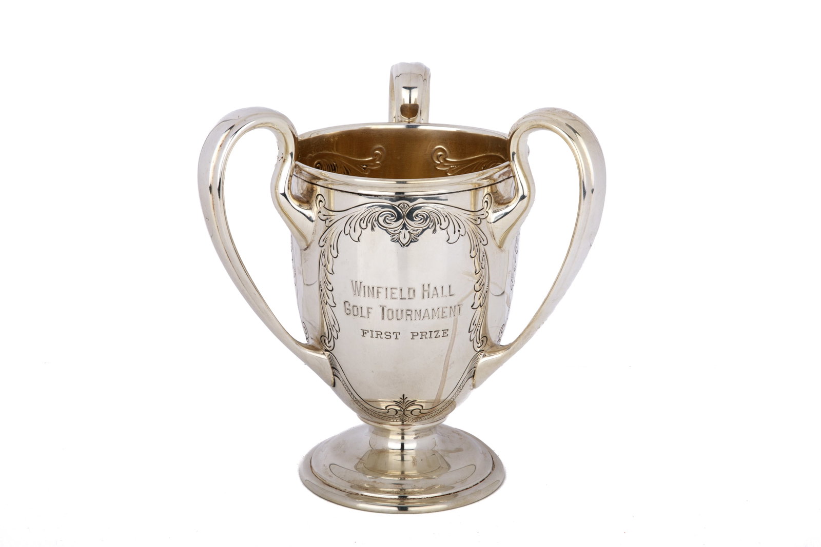 EARLY 20th C AMERICAN SILVER GOLF TROPHY, 561g (1 of 4)