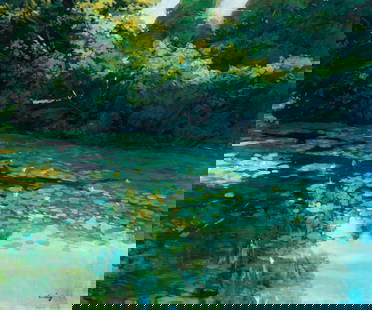 PHILIP CRAIG (Canadian, b. 1951): Backyard, Broadway (2007) Oil on canvas Signed bottom rightH. 40" x W. 48" Provenance: Loch Gallery (Toronto)