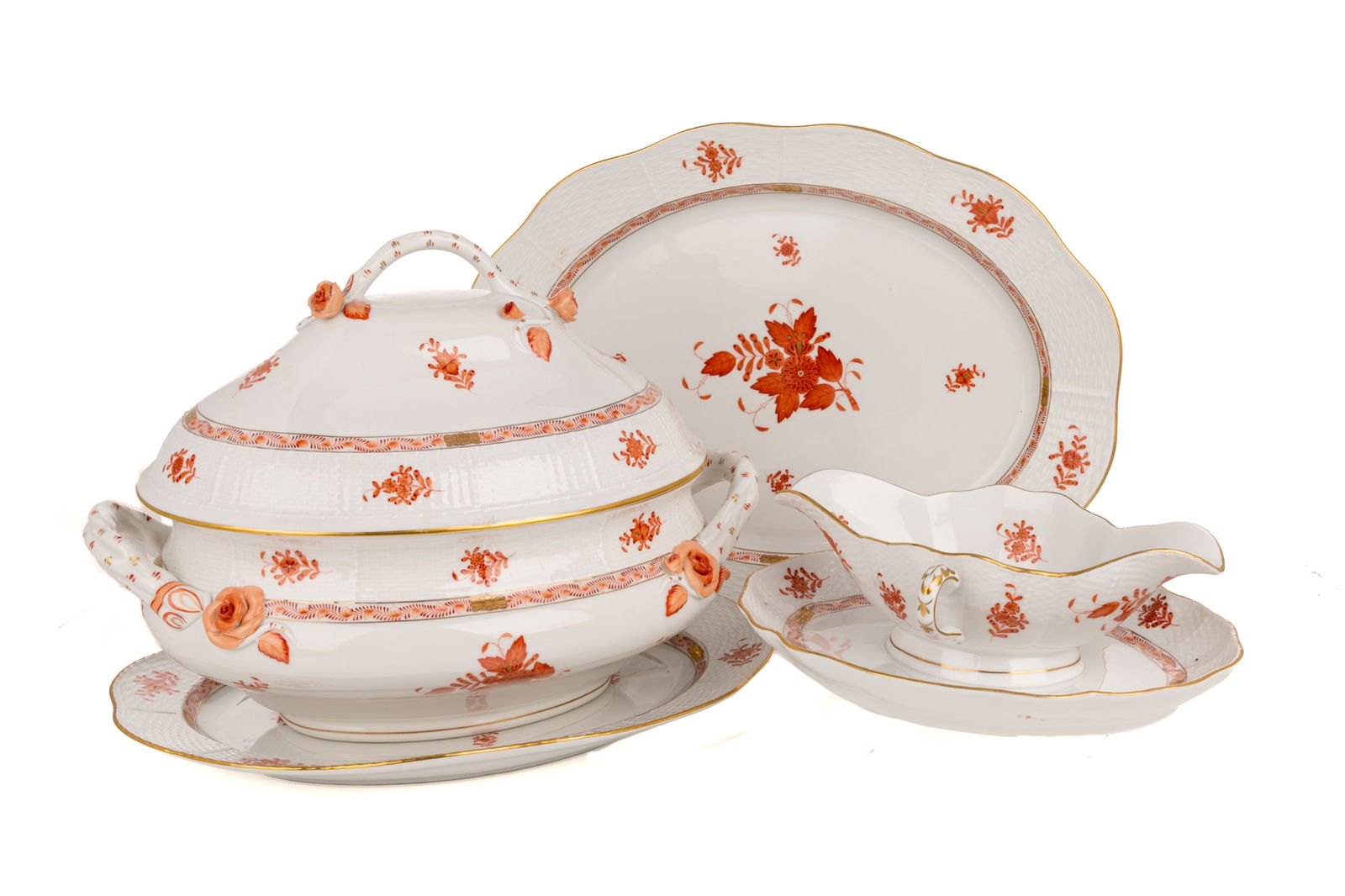 FOUR HEREND 'CHINESE BOUQUET' SERVING PIECES (1 of 4)