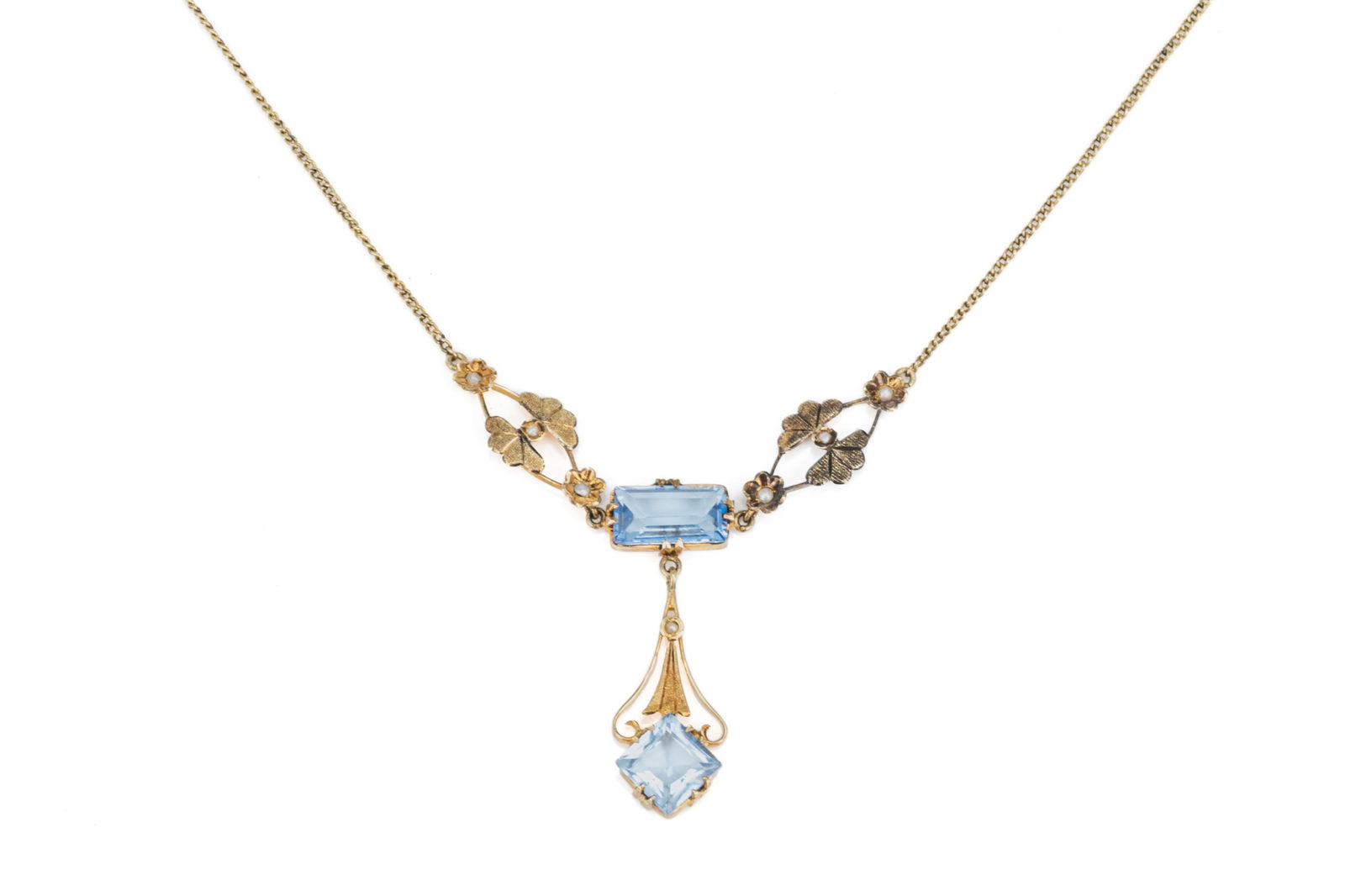 ANTIQUE GOLD LAVELIER NECKLACE, 5.5g (1 of 3)