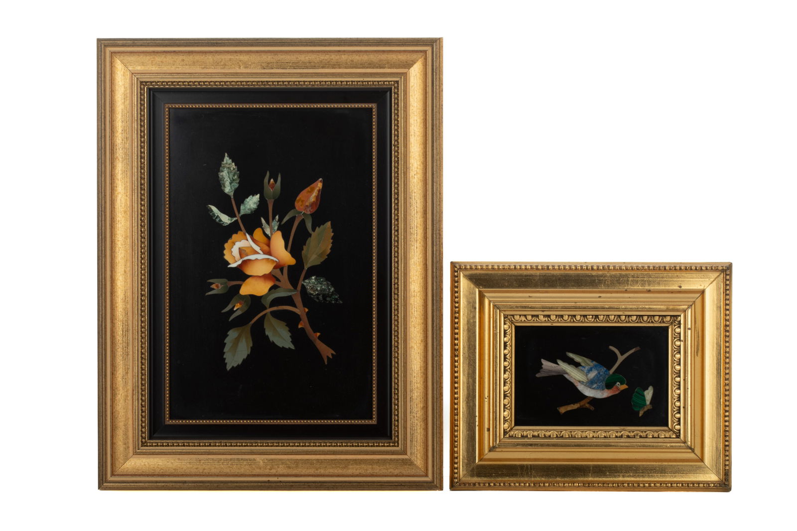 TWO PIETRA DURE FRAMED PLAQUES (1 of 6)