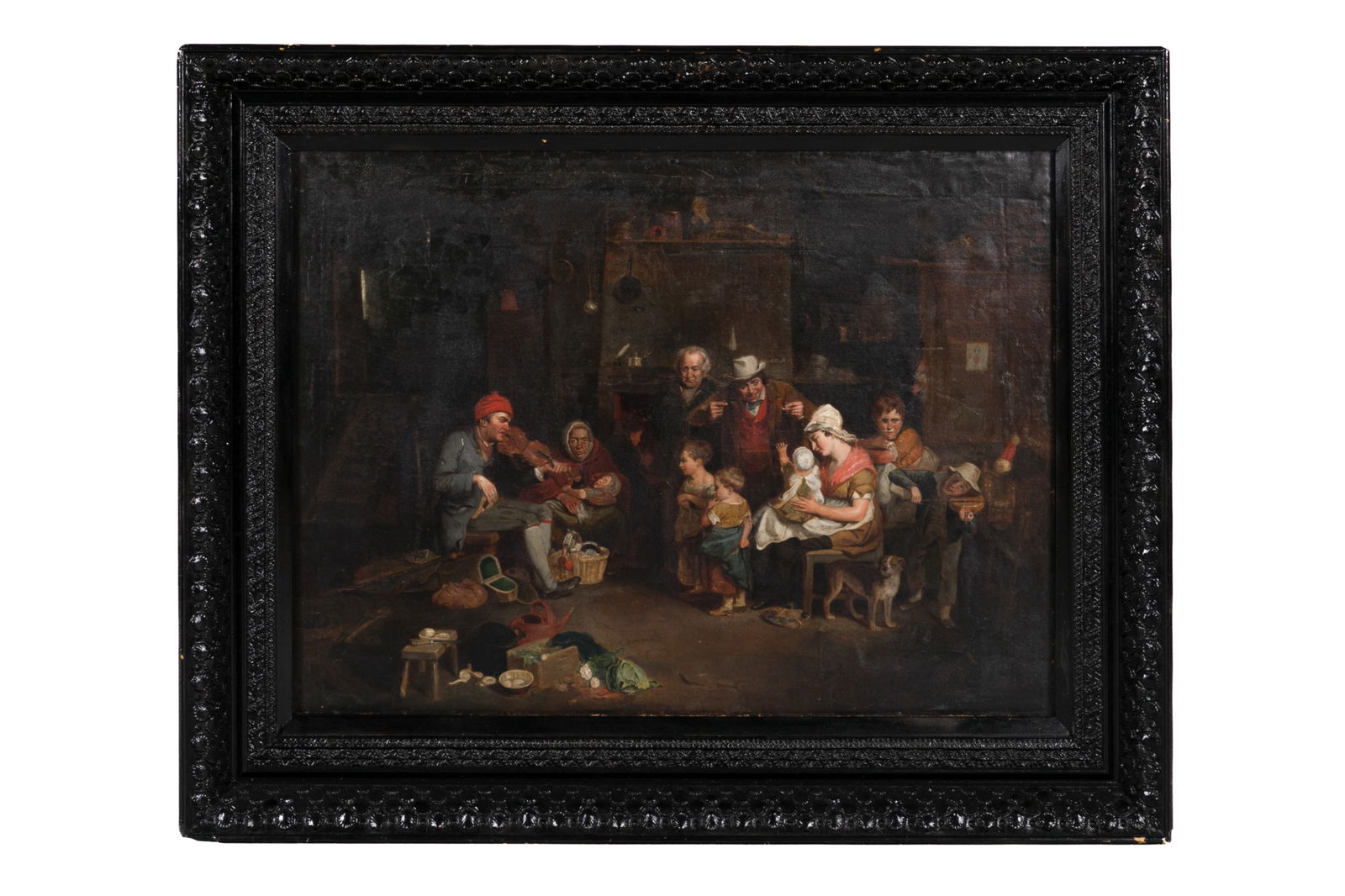 CIRCLE OF SIR DAVID WILKIE (Scottish, 1785-1841): The Blind Fiddler Oil on canvas H. 22" W. 29 1/2"