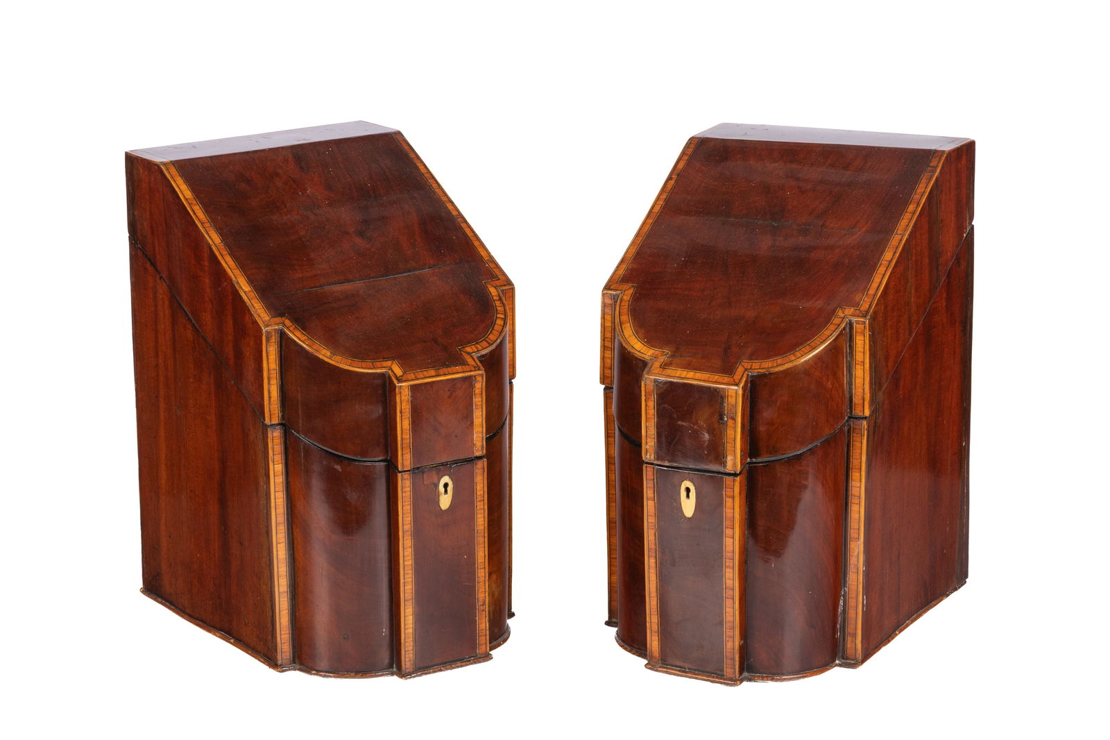 PAIR OF GEORGE III MAHOGANY KNIFE BOXES (1 of 5)