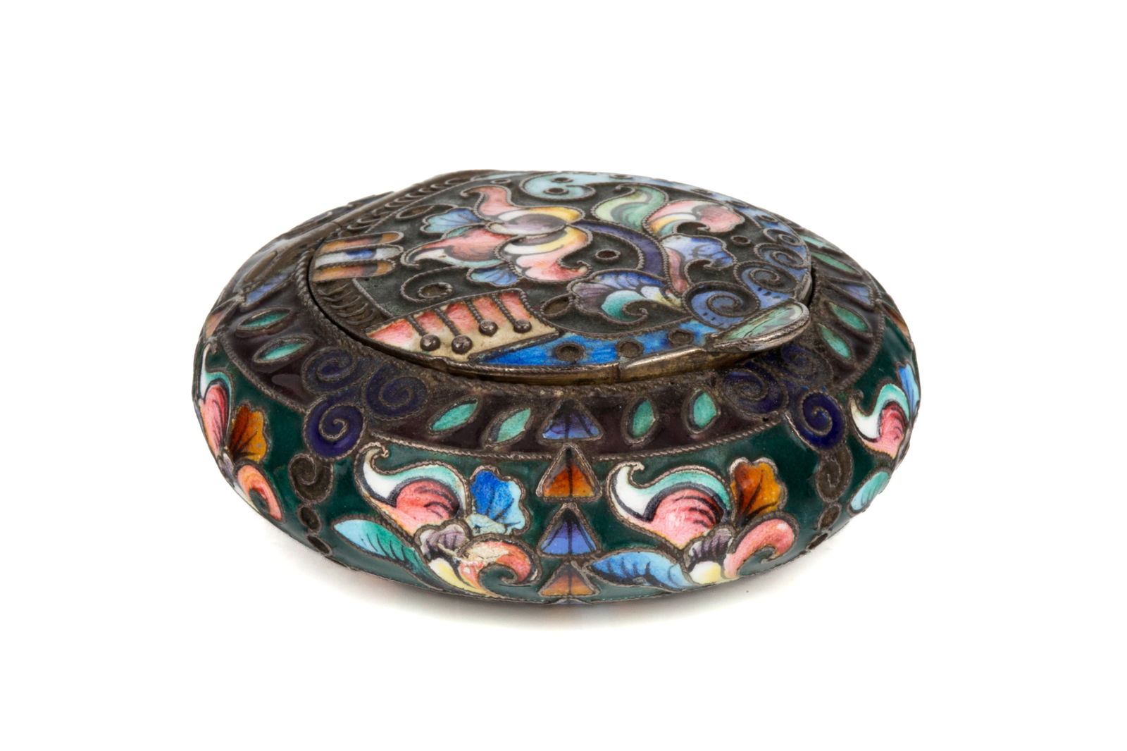 PRE-REVOLUTION RUSSIAN SILVER ENAMELED PILL BOX (1 of 5)