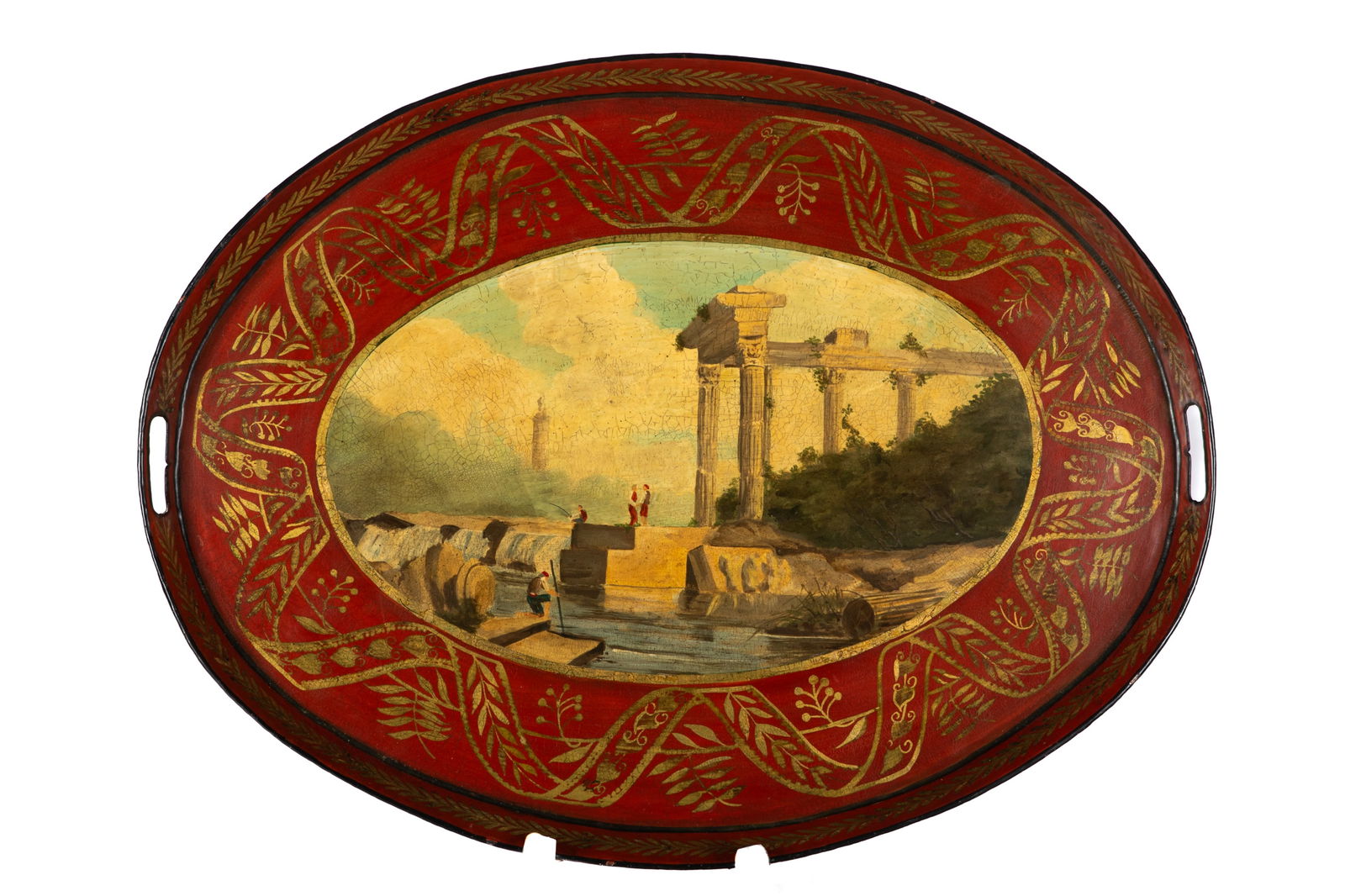 19th C ENGLISH PAINTED TOLEWARE TRAY (1 of 3)