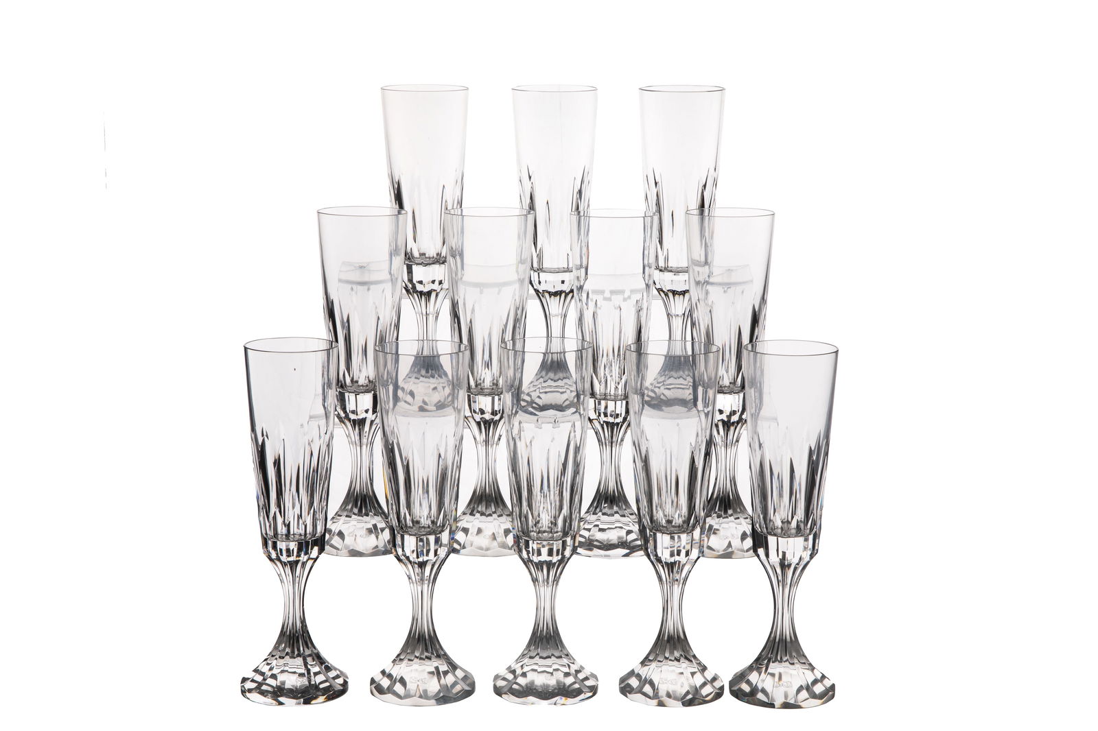 TWELVE BACCARAT 'D'ASSAS' CHAMPAGNE FLUTES (1 of 2)