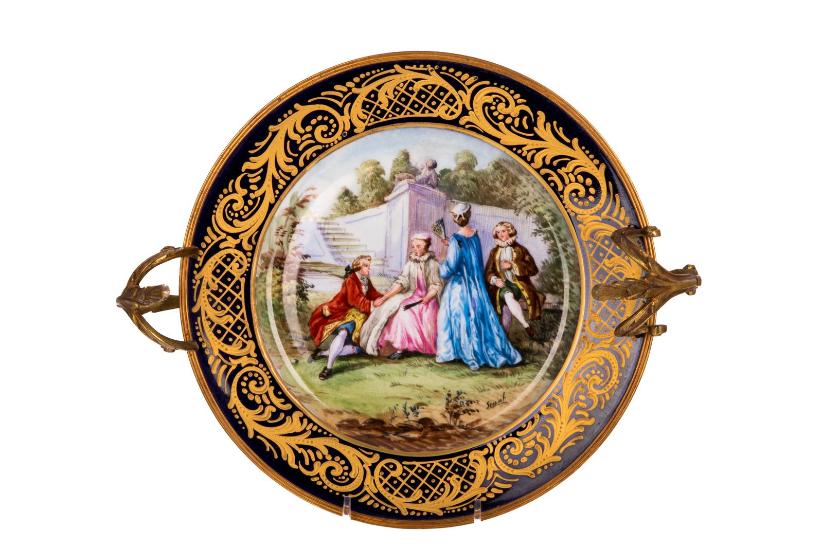 FRENCH BRONZE MOUNTED PORCELAIN TAZZA (1 of 6)