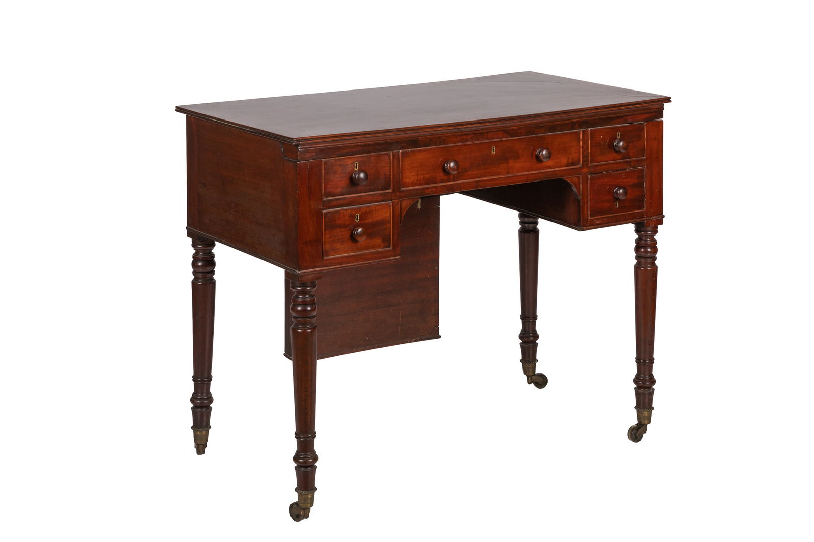 19th C ENGLISH FLAME MAHOGANY DRESSING TABLE (1 of 6)