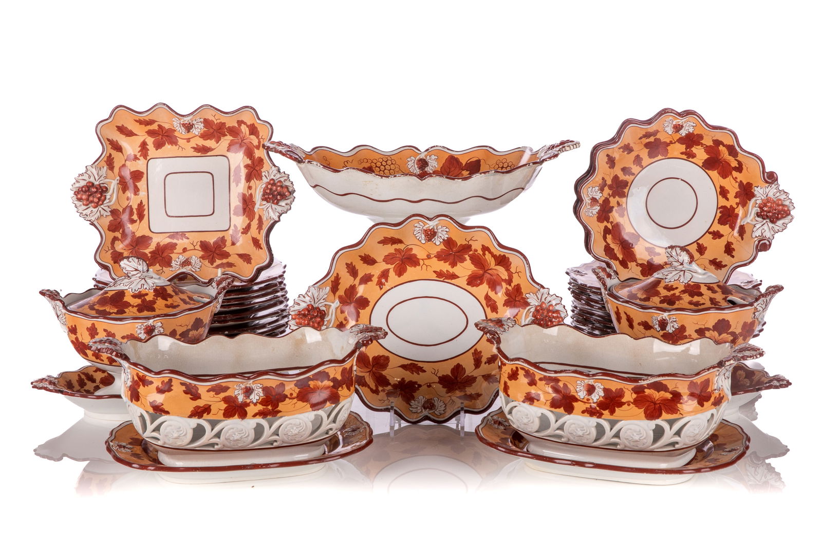 LARGE EARLY 19th C ENGLISH DESSERT SERVICE (1 of 2)