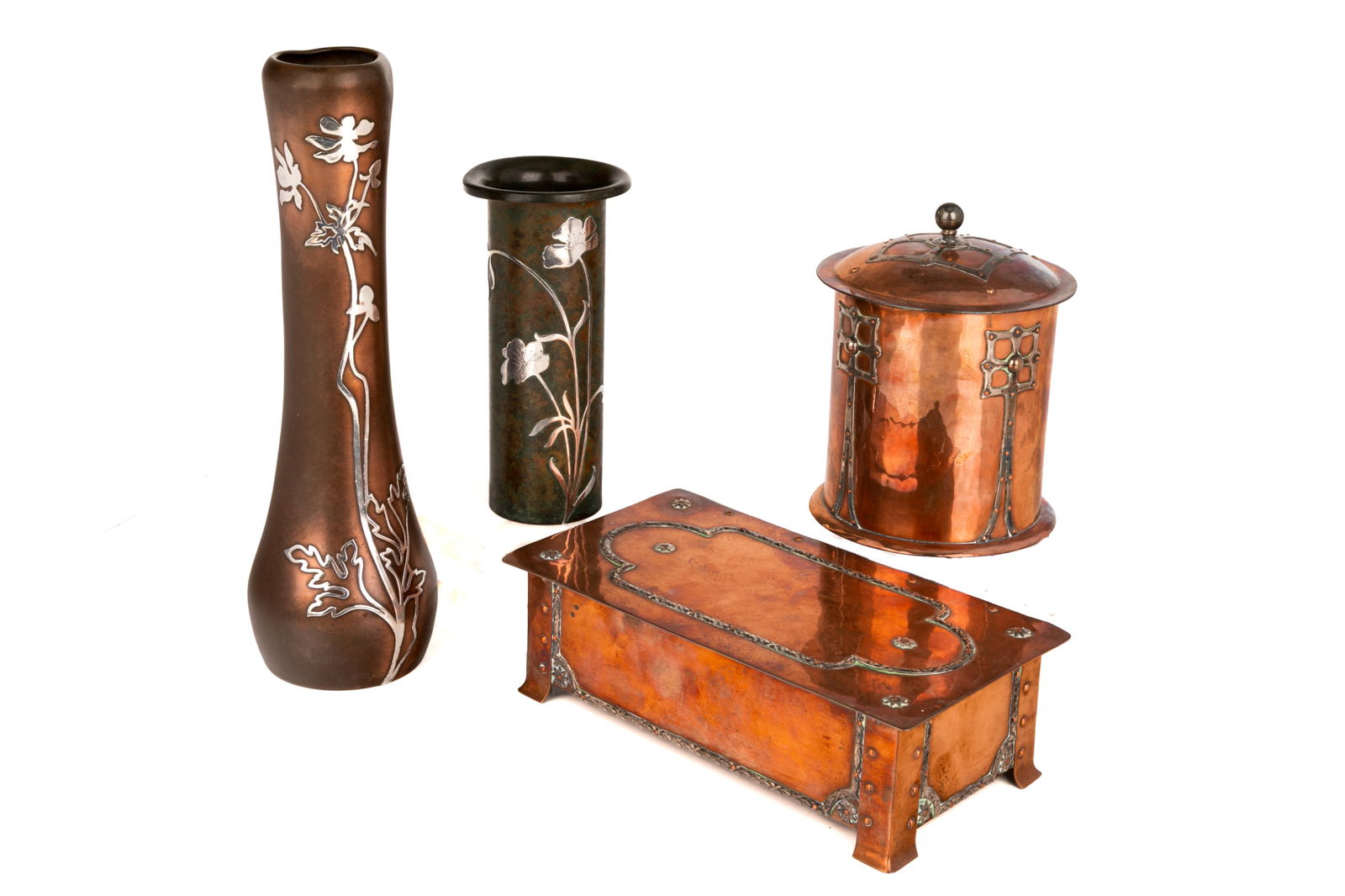 FOUR  ARTS AND CRAFTS MIXED METAL PIECES (1 of 5)