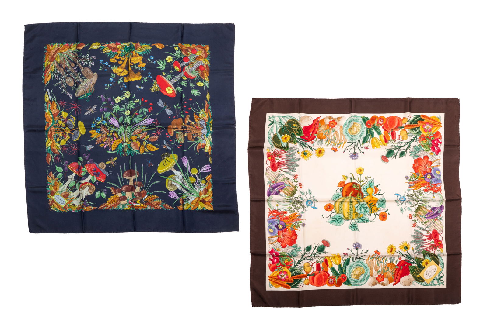 TWO GUCCI SILK SQUARE SCARVES (1 of 8)