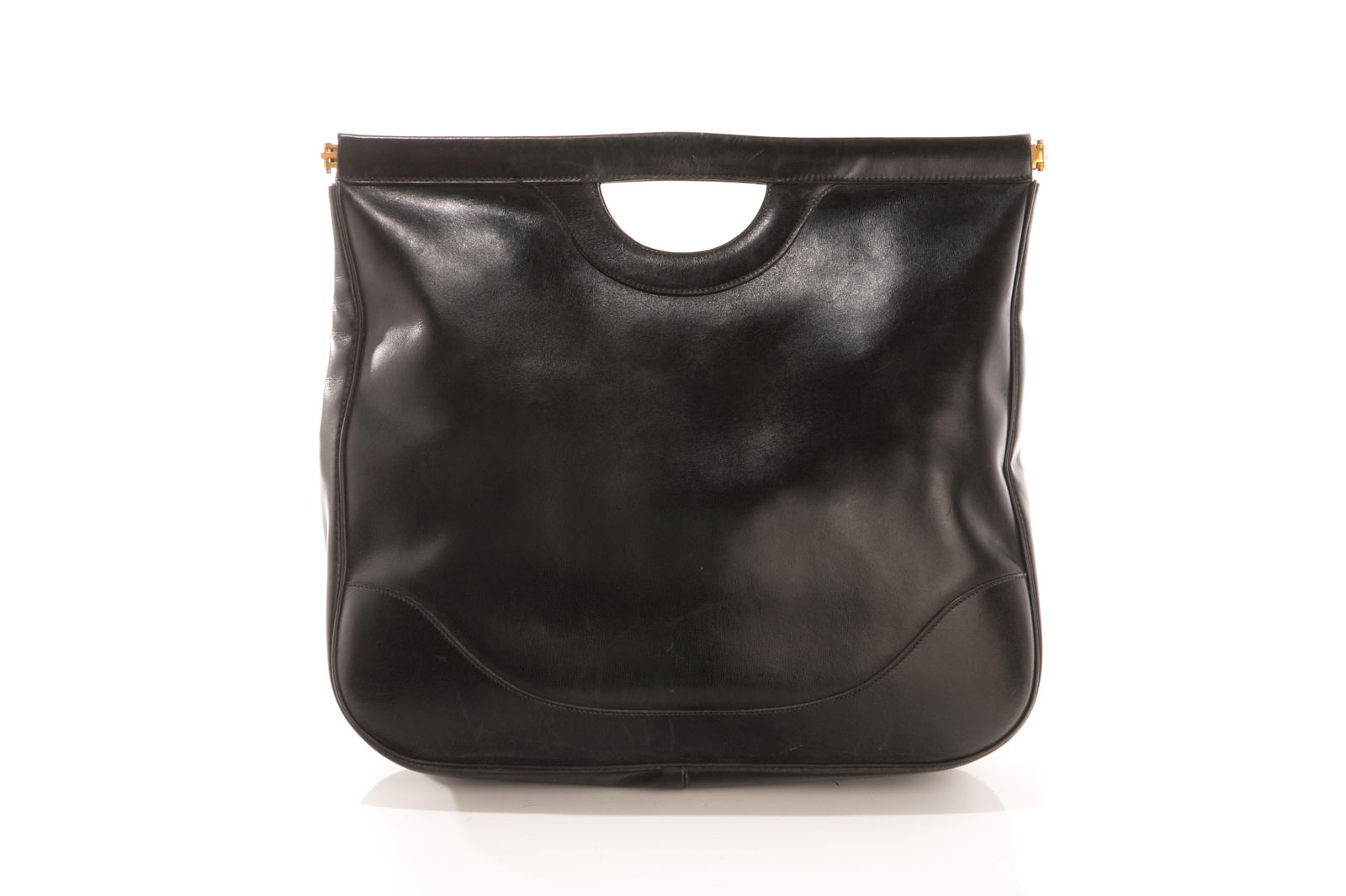 VINTAGE HERMES LEATHER CUTOUT HANDLE SHOPPER BAG (1 of 3)