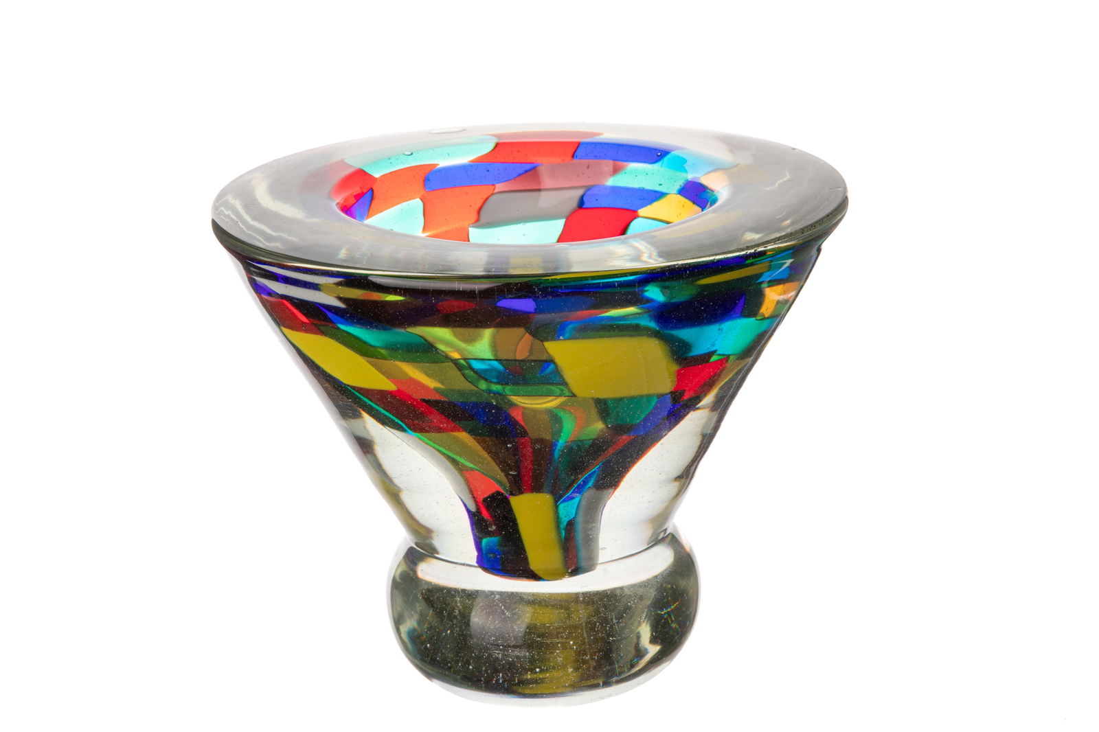 MID CENTURY ITALIAN GLASS PEZZATO DESIGN VASE (1 of 4)