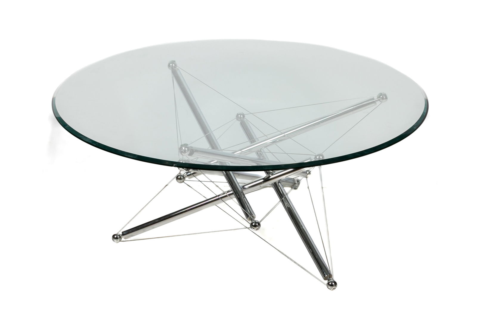 MID CENTURY CHROME & GLASS COFFEE TABLE (1 of 1)
