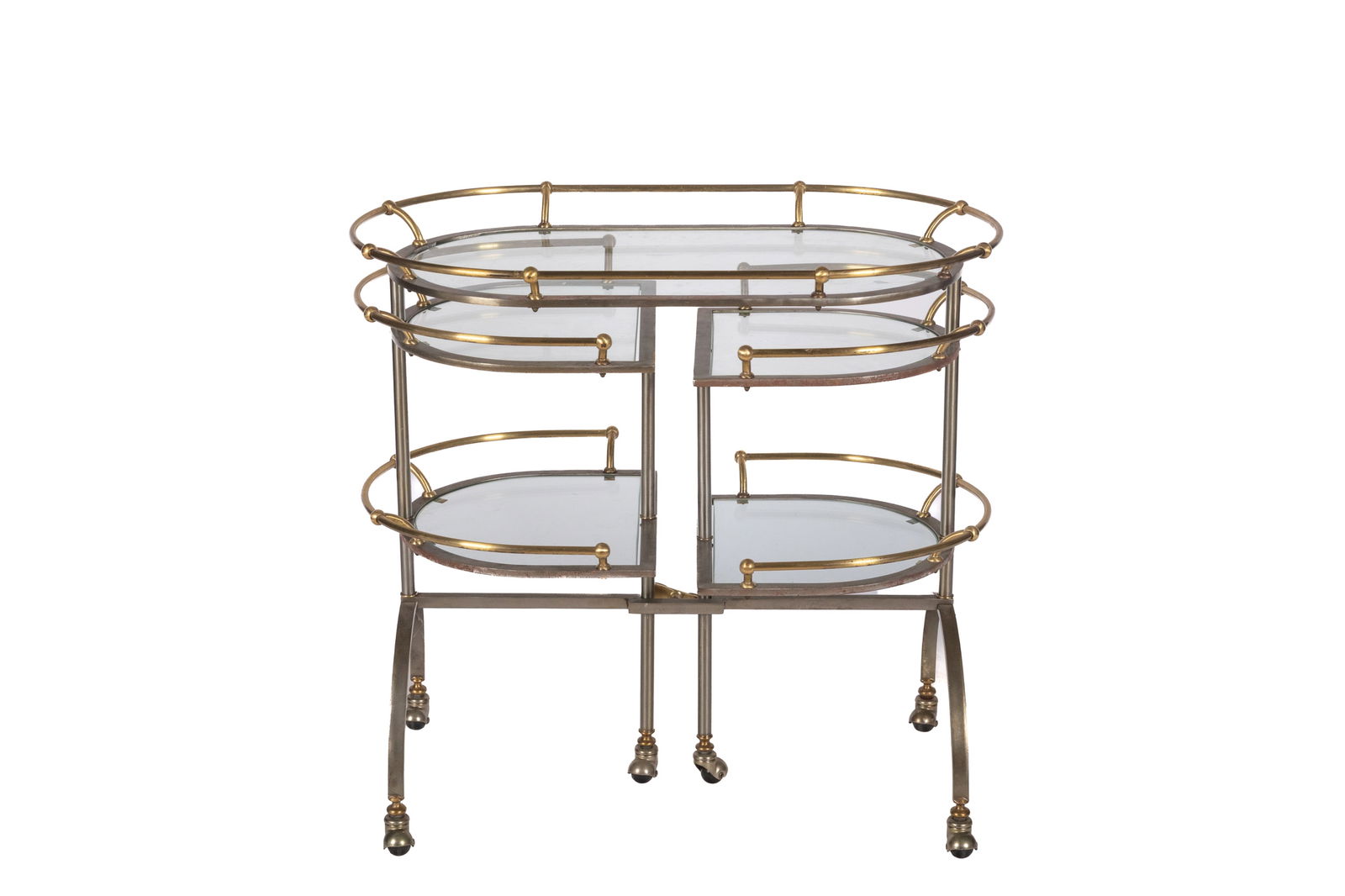 VINTAGE TWO-TONED METAL BAR CART (1 of 3)