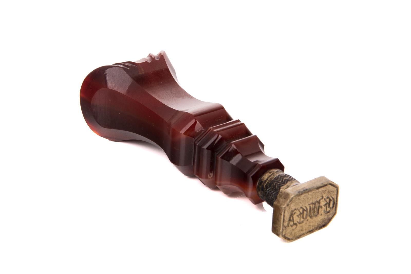 VICTORIAN RED AGATE & BRONZE SEAL (1 of 3)