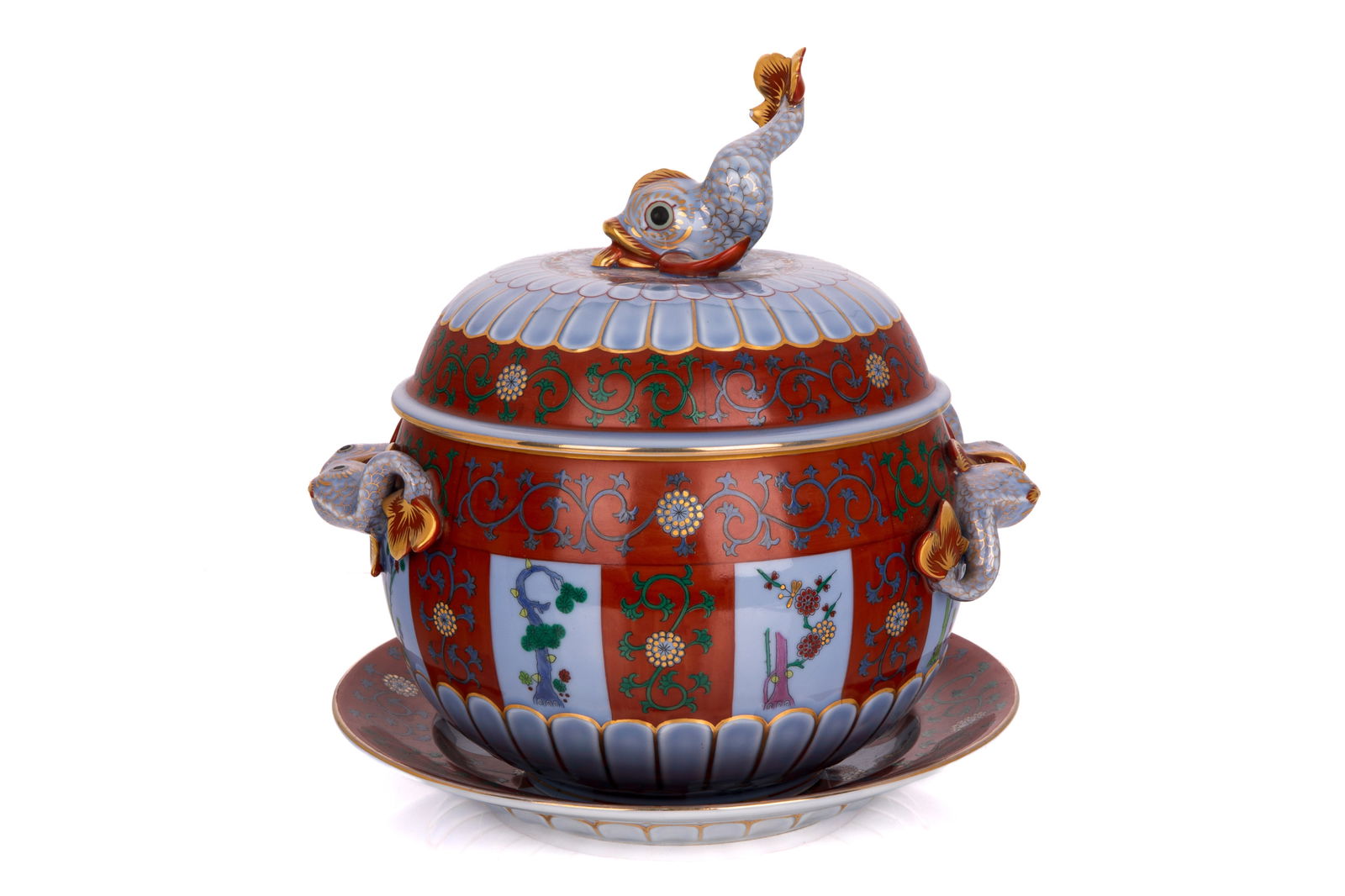HEREND 'RED DYNASTY' PATTERN COVERED TUREEN (1 of 5)