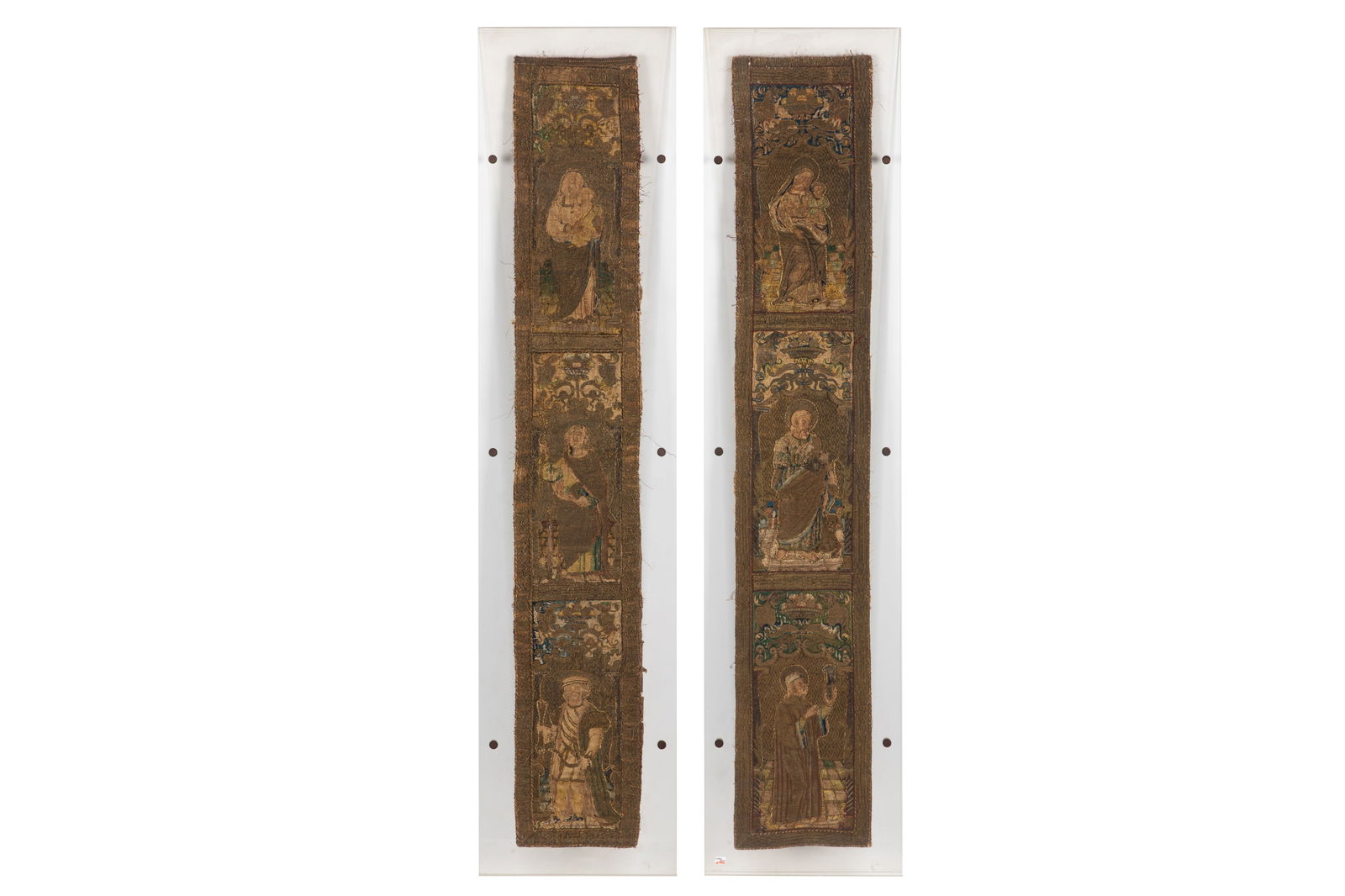 TWO EARLY EMBROIDERED RELIGIOUS TEXTILES (1 of 5)